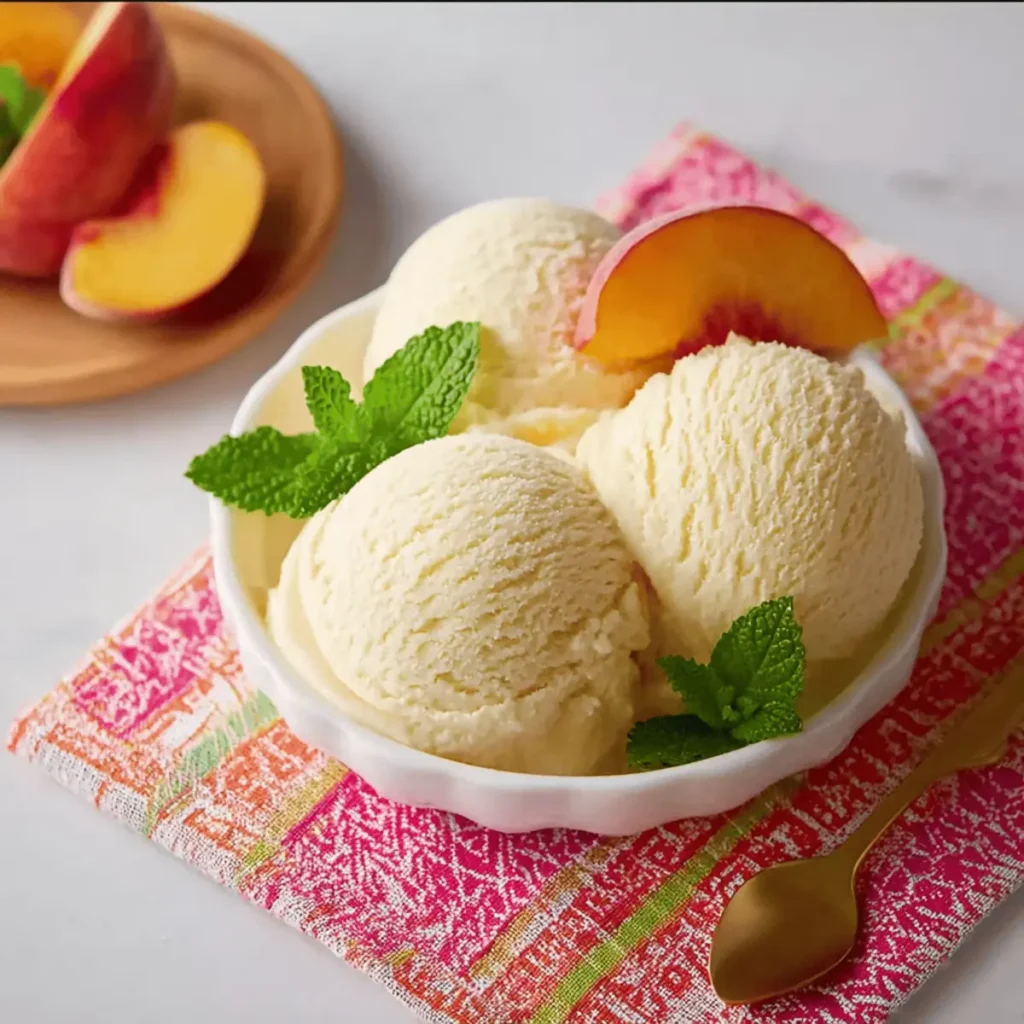 Homemade Peach Ice Cream