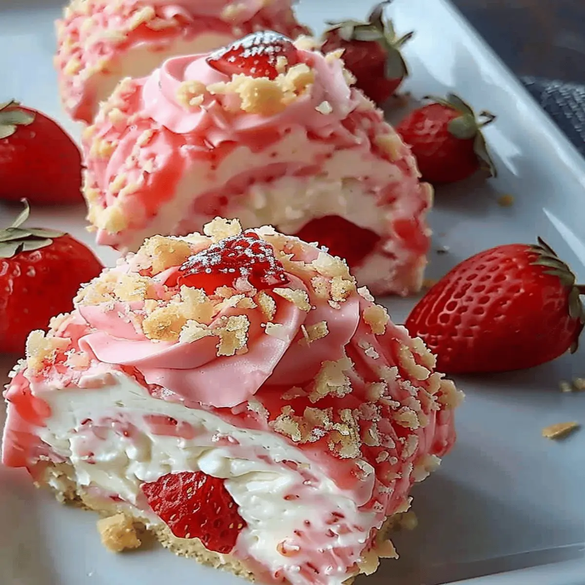 Sweet Strawberry Shortcake Cheesecake Rolls You’ll Crave Forever