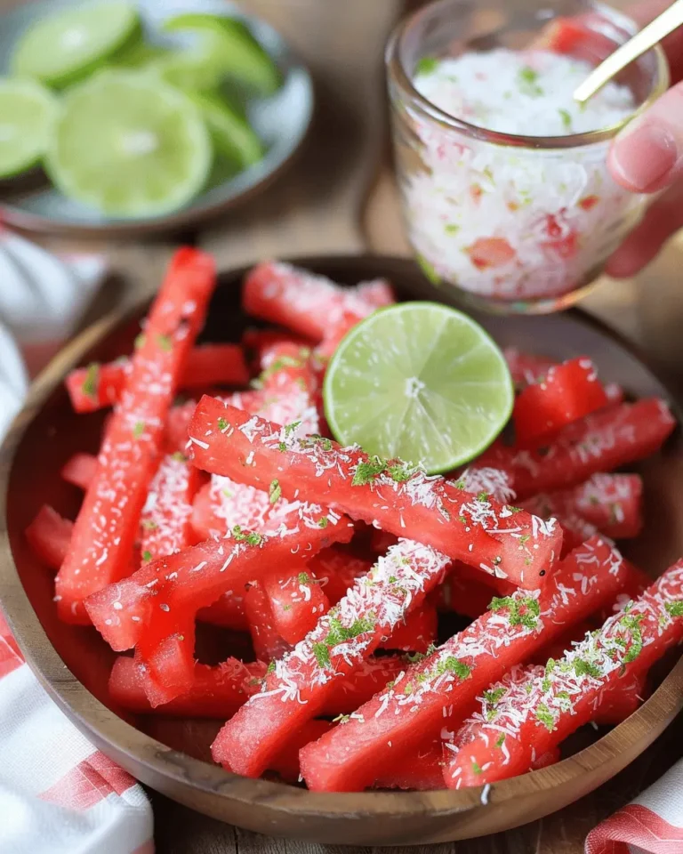 Watermelon Fries with Coconut Lime