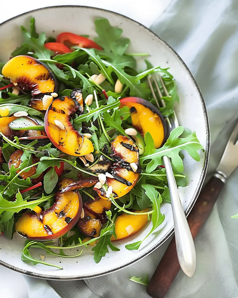 Grilled Peach and Arugula Summer Salad: A Juicy Delight for Summer