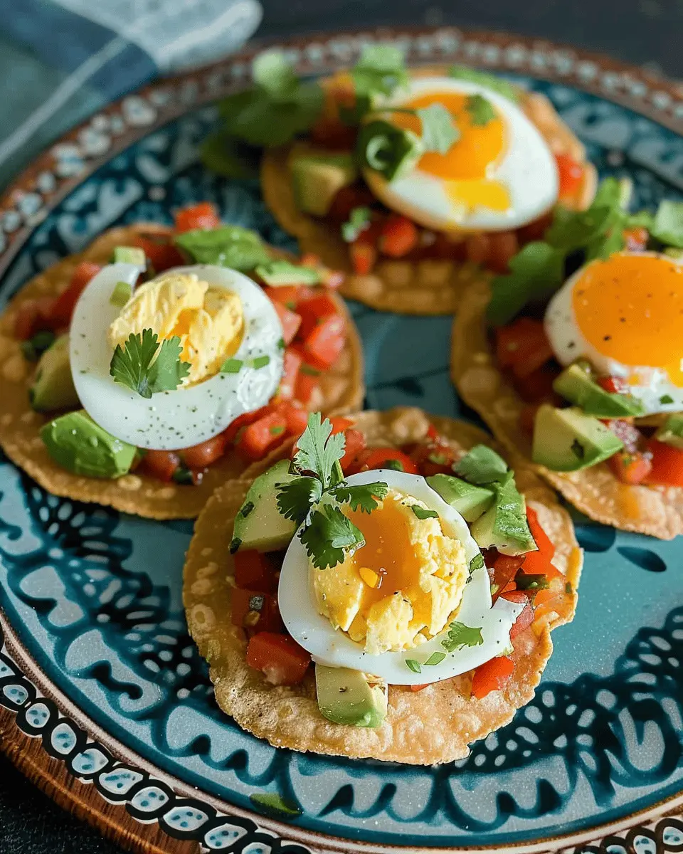 Crispy tostadas topped with eggs, avocado, and fresh salsa: The Best Breakfast Treat