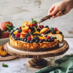 Summer Berry and Peach Cheesecake