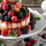 summer Berry and Peach Cheesecake