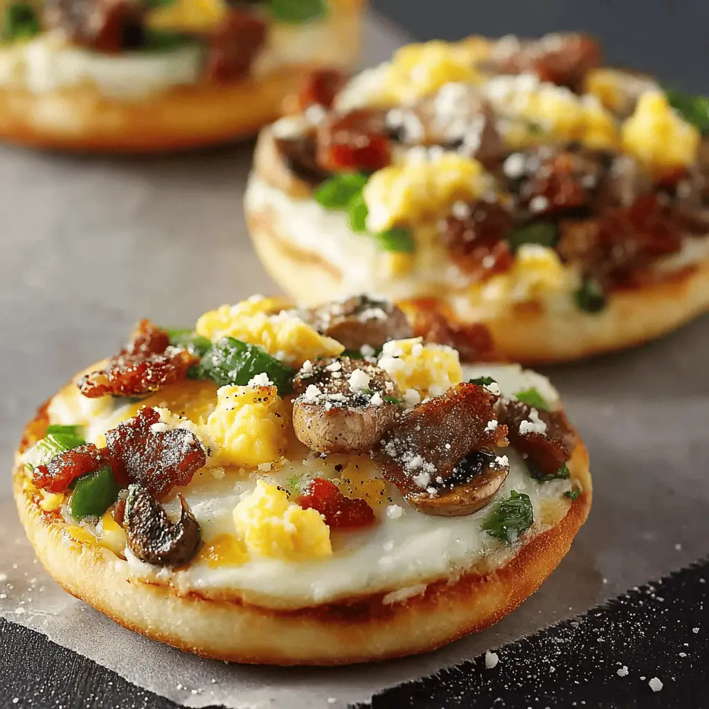 English Muffin Breakfast Pizza: Easy Turkey Bacon & Chicken Ham Delight