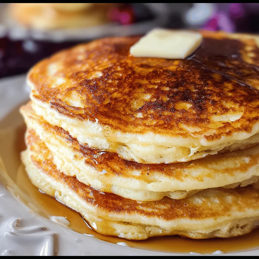 Fluffy Homemade Buttermilk Pancakes: The Best Breakfast Treat with Turkey Bacon