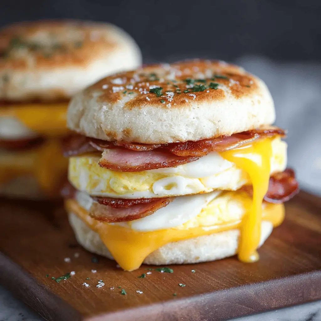 Freezer Breakfast Sandwiches: Easy Turkey Bacon & Chicken Ham Recipe