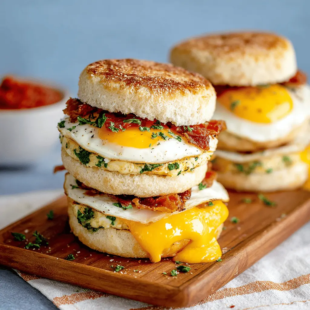 Freezer Breakfast Sandwiches: Easy Turkey Bacon & Chicken Ham Recipe