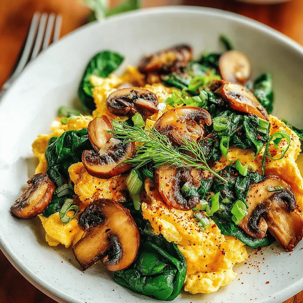 Mushroom-Spinach Scrambled Eggs: A Healthy & Easy Breakfast Delight