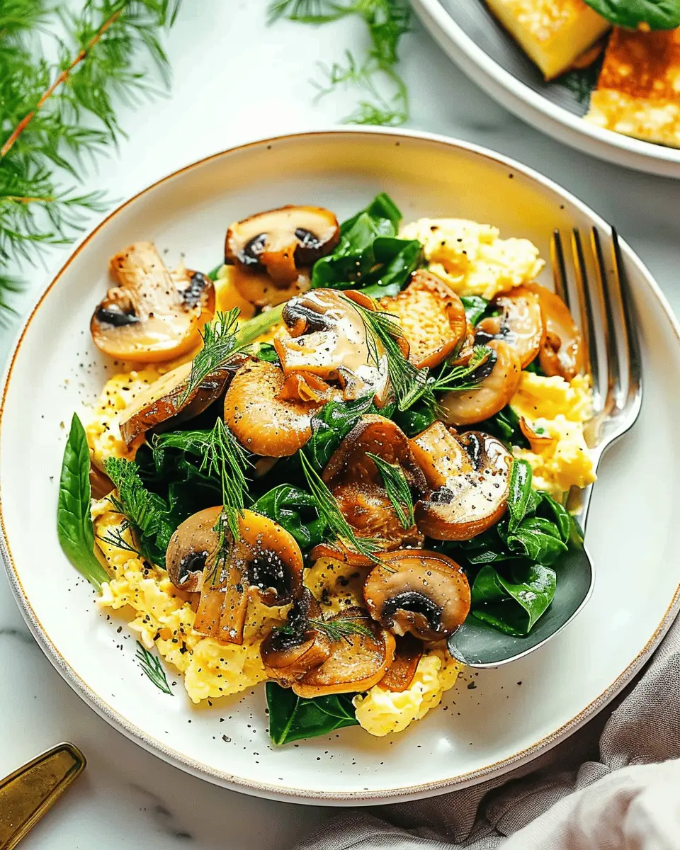 Mushroom-Spinach Scrambled Eggs: A Quick and Healthy Breakfast Delight