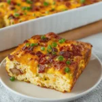 Savory Baked Breakfast Casserole with Cheese Toppings
