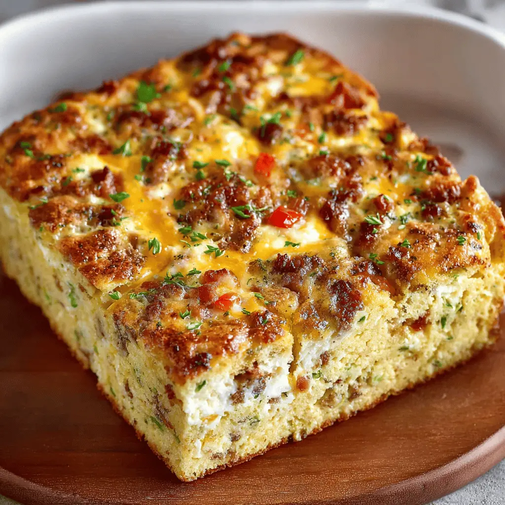 Savory Baked Breakfast Casserole with Cheese Toppings Delight
