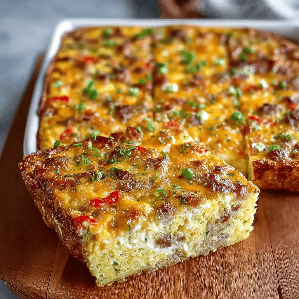 Savory Baked Breakfast Casserole with Cheese Toppings and Turkey Bacon