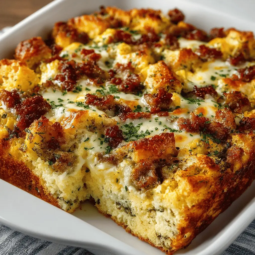 Savory Baked Breakfast Casserole with Cheesy Turkey Bacon Delight