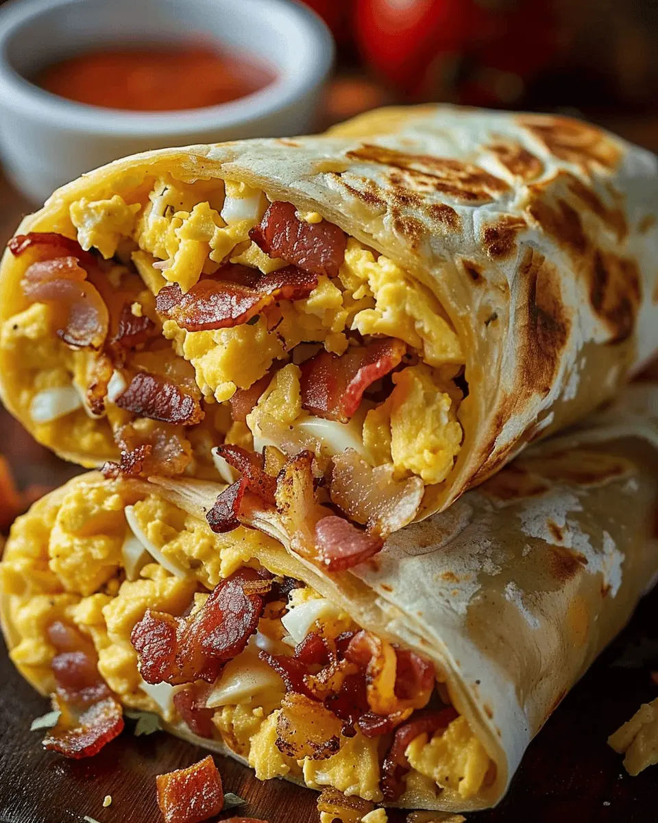 Bacon Egg Cheese Breakfast Burrito: Easy Turkey Bacon Delight