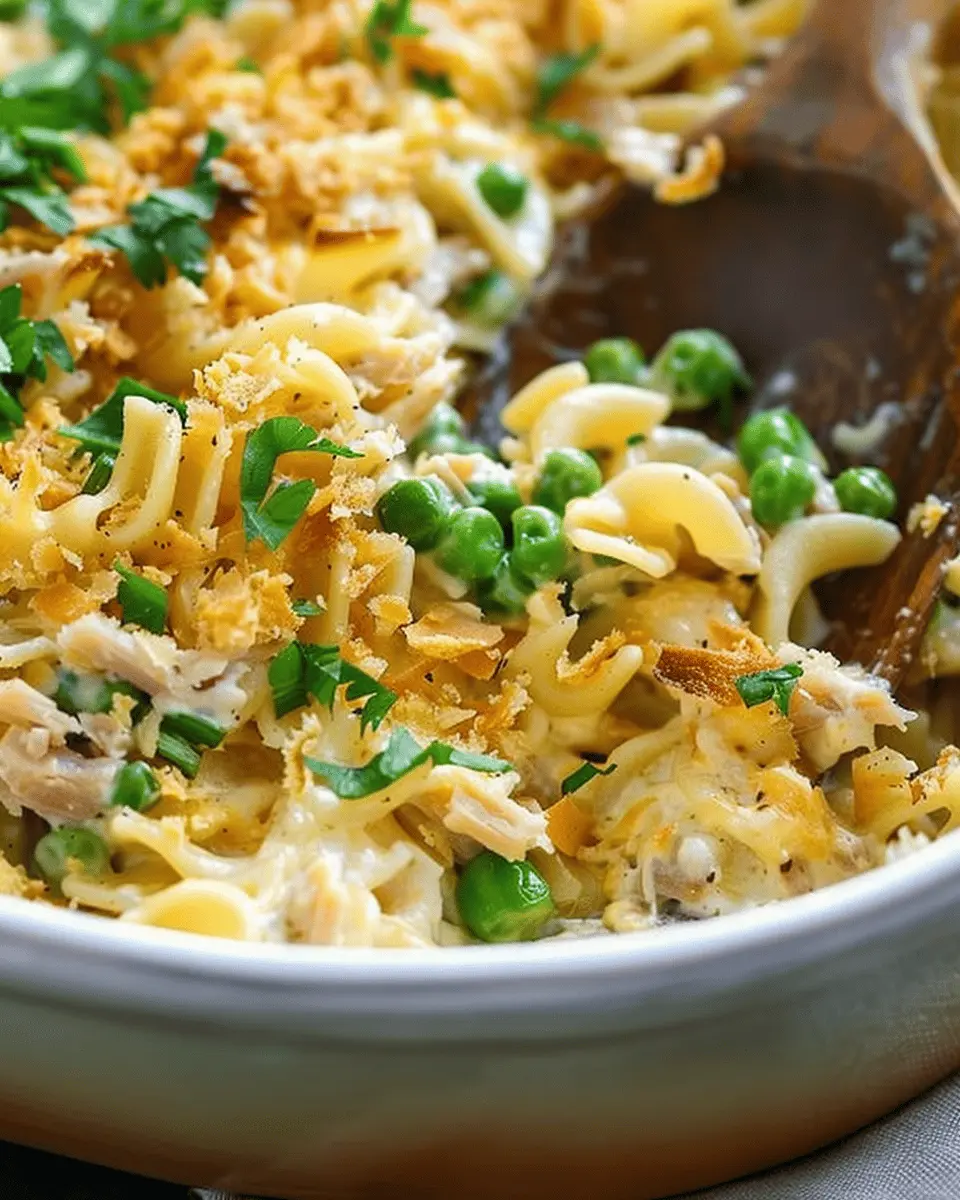 Best Ever Tuna Noodle Casserole with Turkey Bacon Twist