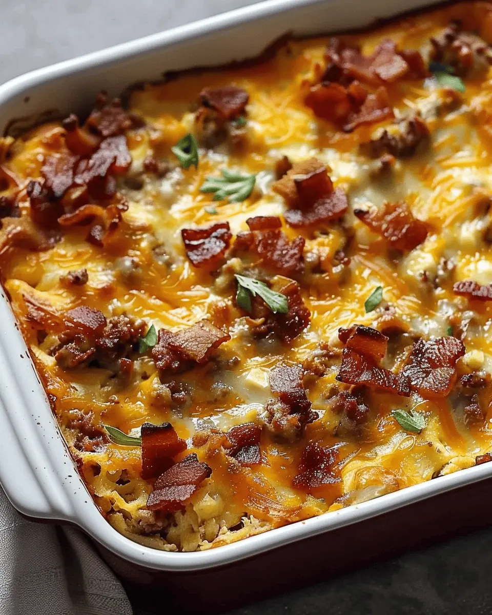 Crack Breakfast Casserole: Easy Turkey Bacon and Chicken Ham Delight