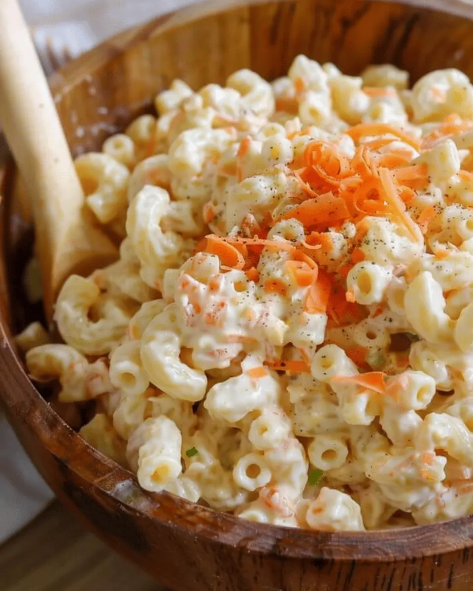 Hawaiian Macaroni Salad: Easy Recipe with Turkey Bacon and Chicken Ham