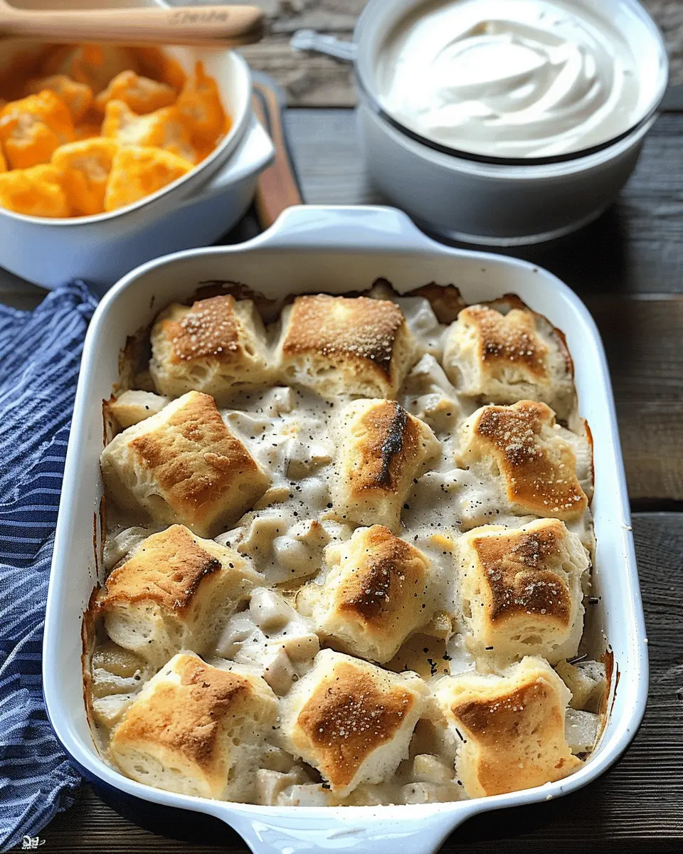 Lazy Biscuits & Gravy Breakfast Casserole: Easy Turkey Bacon Twist