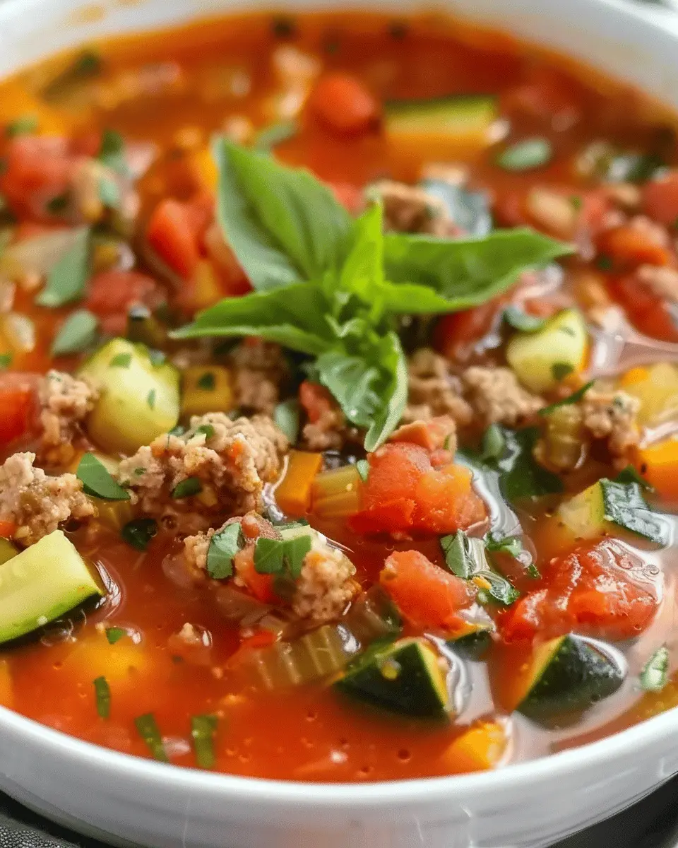 Healthy Zucchini Tomato Italian Sausage Soup for a Nourishing Meal