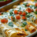 Chicken Enchiladas with Sour Cream White Sauce