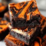 Halloween Cream Cheese Swirl Brownies