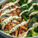 Grilled Chicken & Broccoli Bowls with Creamy Garlic Sauce Grilled Chicken & Broccoli Bowls with Creamy Garlic Sauce