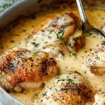 Creamy Oven Baked Chicken Thighs