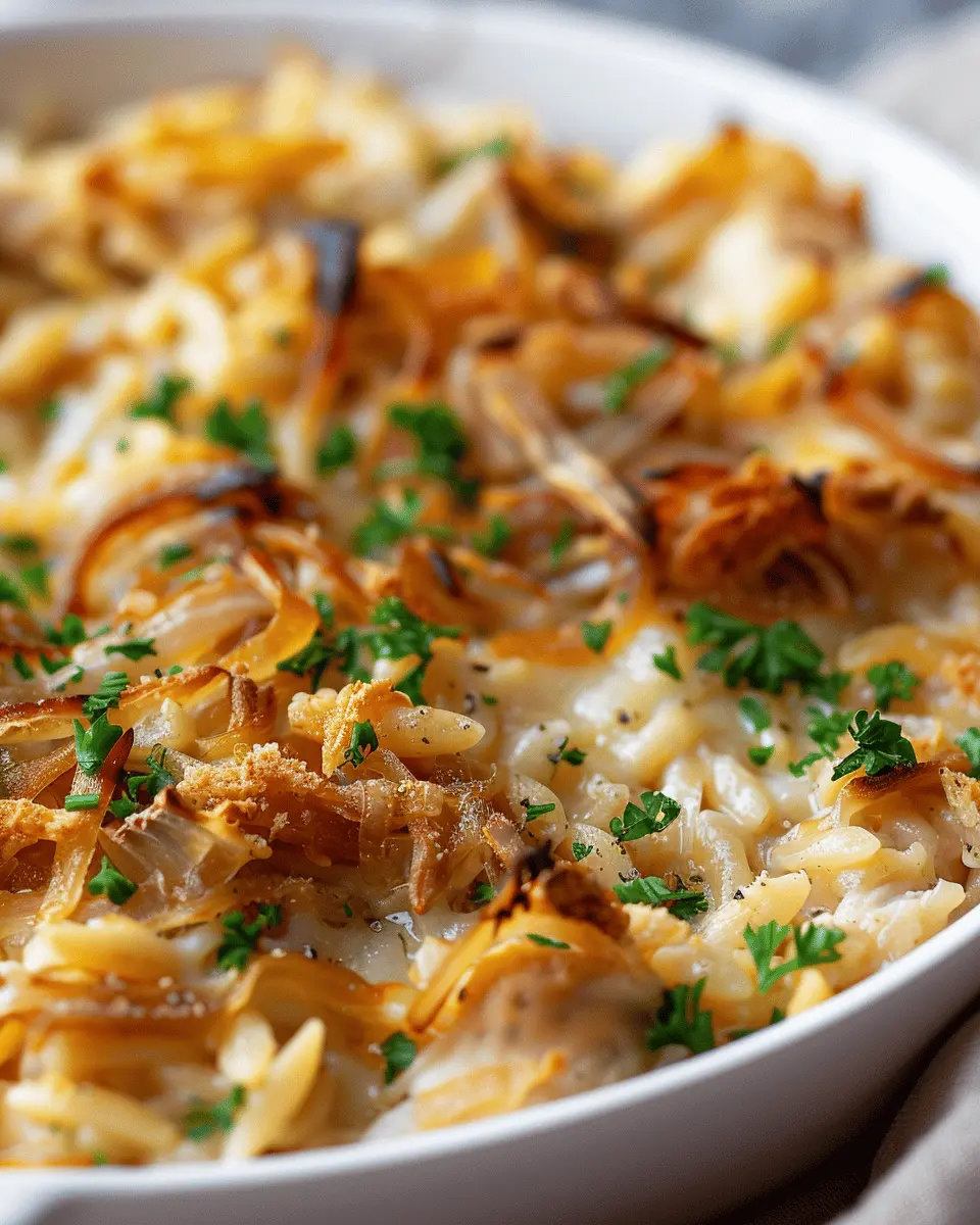 French Onion Chicken Orzo Casserole: A Cozy Family Favorite