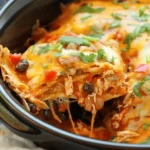 Slow Cooker Chicken Enchilada Casserole