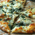 Roasted Garlic Spinach White Pizza