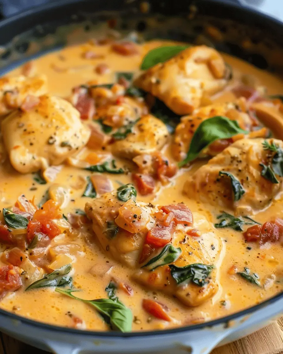 Creamy Marry Me Tuscan Chicken with Turkey Bacon and Chicken Ham