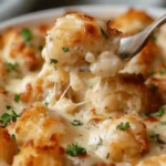 Chicken Alfredo Tater Tot Casserole