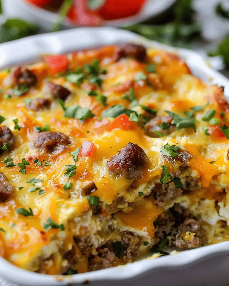 Breakfast Sausage Casserole: Easy Recipe with Turkey Bacon and Chicken Ham