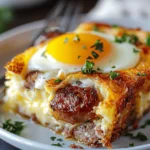 Sausage, Egg, and Cream Cheese Hashbrown