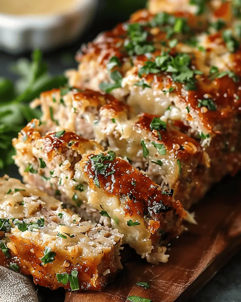 Juicy Garlic Parmesan Chicken Meatloaf with Turkey Bacon Delight