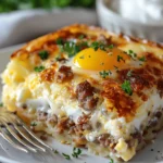 Sausage, Egg, and Cream Cheese Hashbrown