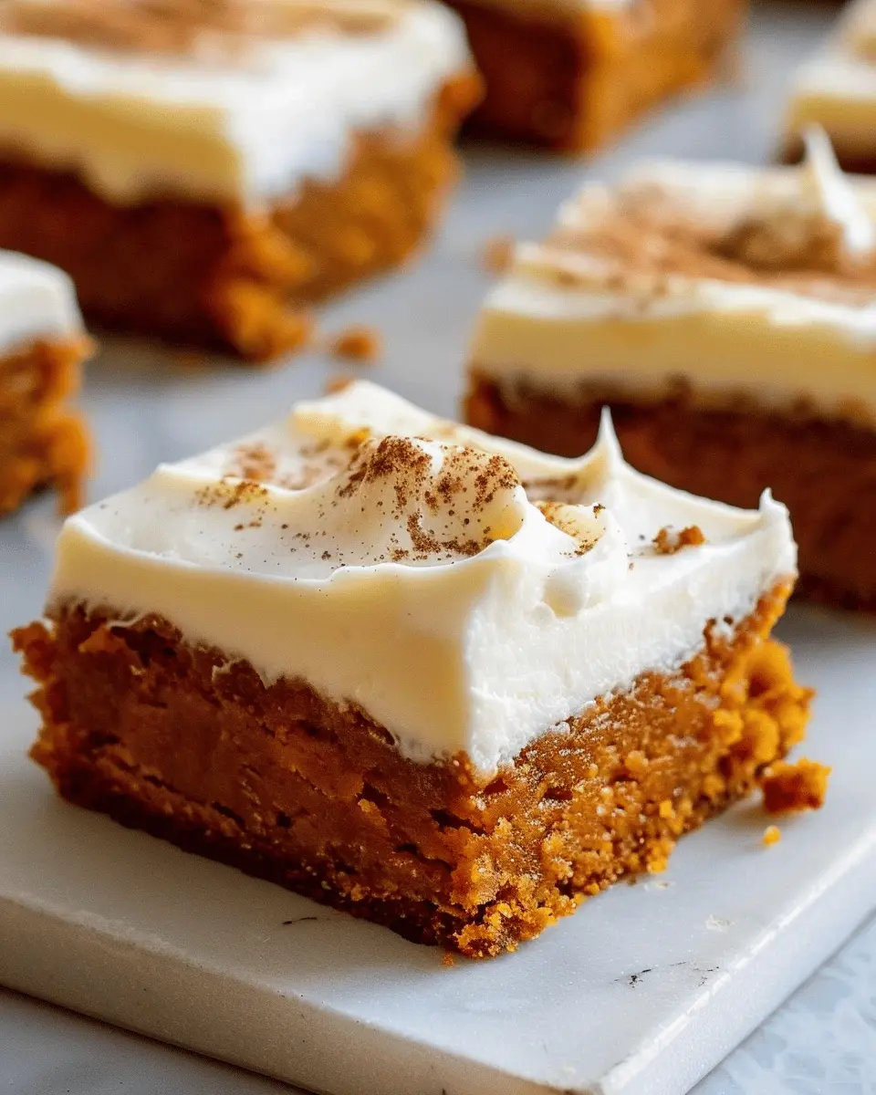 Pumpkin Bars with Cream Cheese Frosting: The Best Fall Treat
