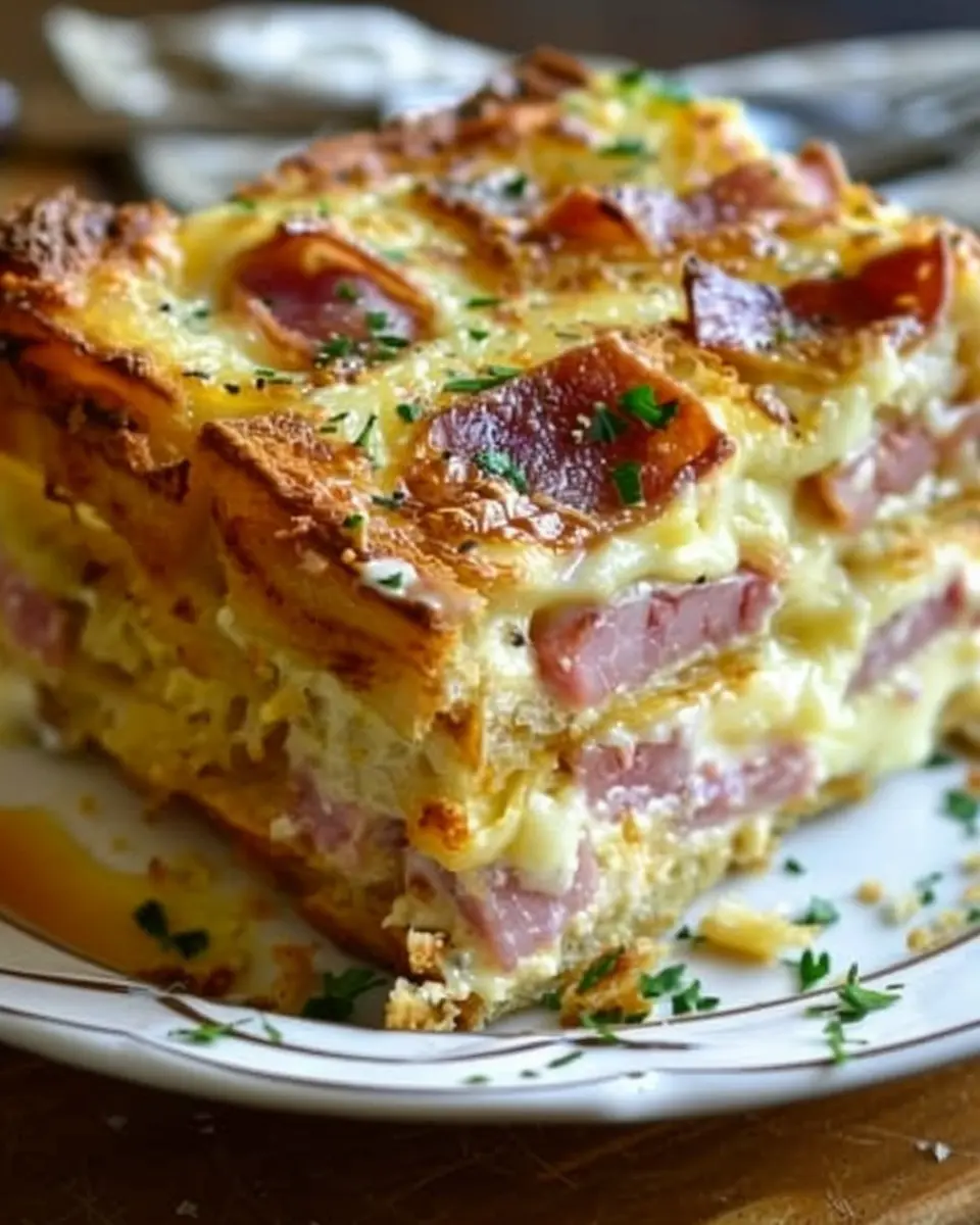 Monte Cristo Breakfast Casserole: Easy Turkey Bacon &amp; Chicken Ham Delight