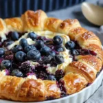 Blueberry Cream Cheese Croissant Casserole
