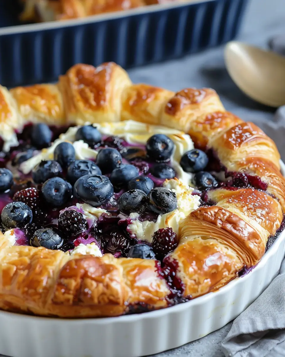 Blueberry Cream Cheese Croissant Casserole: Easy Indulgent Brunch Delight