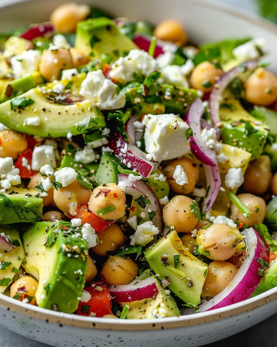 Chickpea Feta Avocado Salad: Easy, Fresh, and Full of Flavor