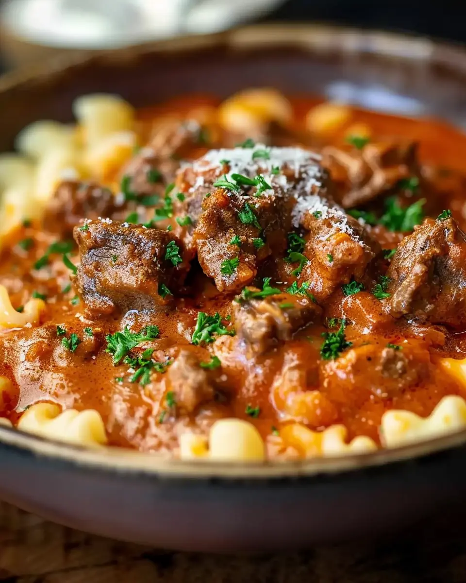 Creamy German Goulash: A Comforting Feast with Turkey Bacon