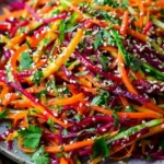 Shaved Rainbow Carrot Sesame Salad
