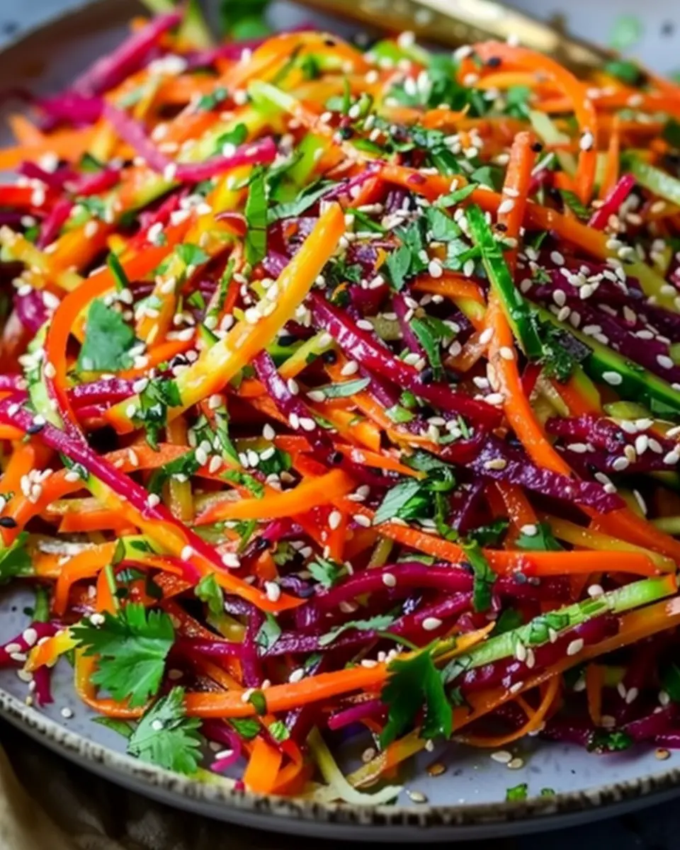 Shaved Rainbow Carrot Sesame Salad: A Bright and Easy Delight