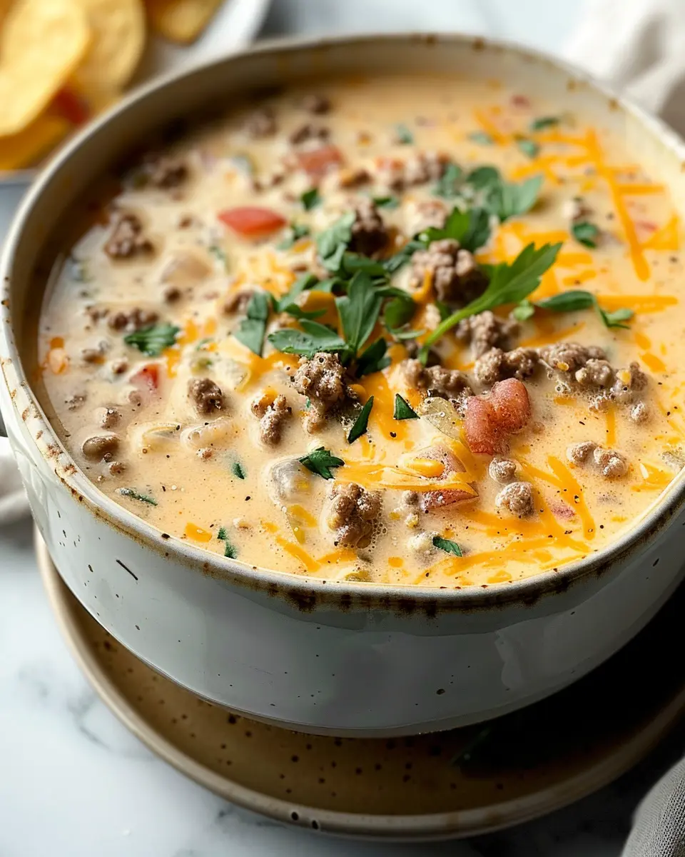 Easy Cheeseburger Soup: A Delicious Twist with Turkey Bacon