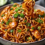 Sticky Garlic Chicken Noodles Recipe