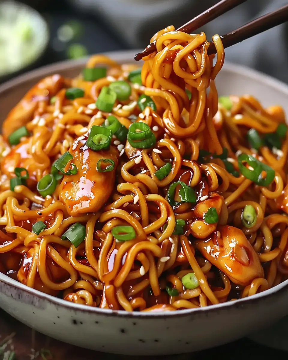 Sticky Garlic Chicken Noodles: Easy Dinner for Flavor Lovers