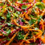 Shaved Rainbow Carrot Sesame Salad