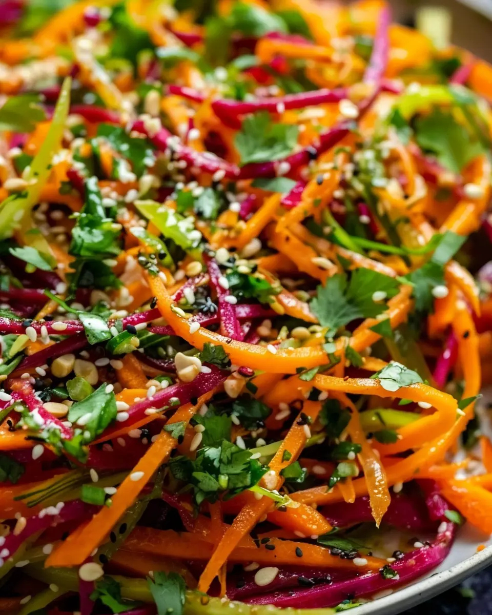 Shaved Rainbow Carrot Sesame Salad: A Refreshing Twist for You
