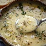 Traditional Country French Style Garlic Soup